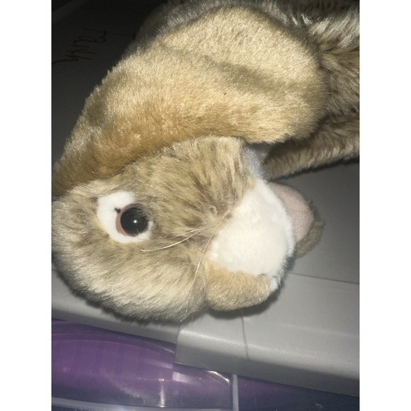Toys R Us Animal Alley Brown Cream Bunny Rabbit Realistic Stuffed Plush Toy (C) - Picture 7 of 7